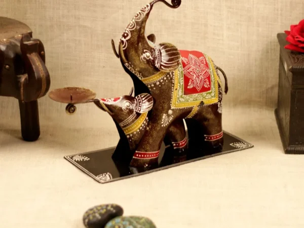 Elephant candle Holder Set