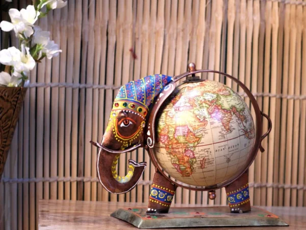 Handcrafted Elephant Globe Decor