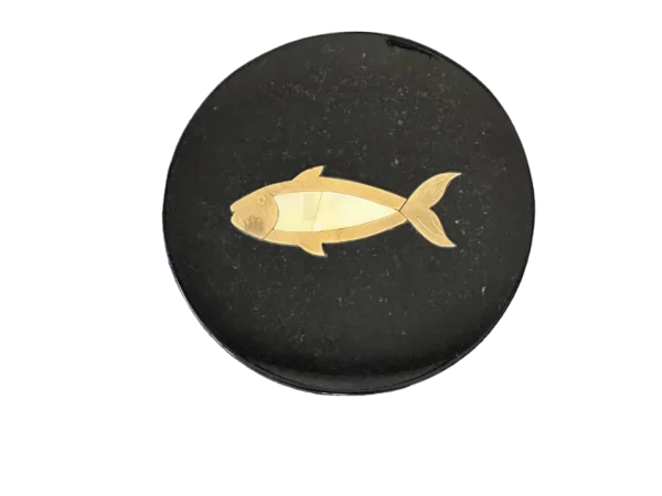MARBLE COASTER WITH BRASS AND MOP INLAY