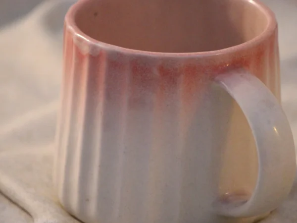 Blush Edge Ceramic Cup