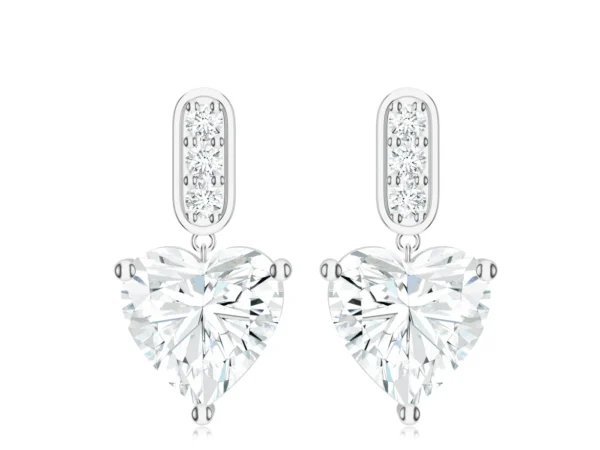 Eternal Heart Moissanite Earrings – 925 Sterling Silver
