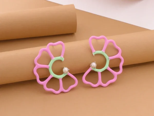 Pastel Bloom Pearl Earrings