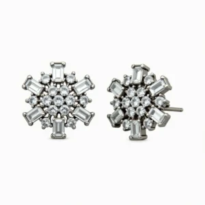 Starlit Frost Blue Topaz Stud Earrings – 925 Sterling Silver